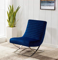SAFAVIEH Couture Home Collection Ramsay Navy Tufted Velvet Upholstered Living Room Bedroom Office Lounge Accent Chair SFV4761A