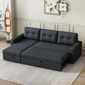 L-Shape Reversible Sectional Sleeper Sofa Bed 4 in 1 Pull Out Couch with Storage Chaise &amp Removable Back CushionsConvertible Sleeper Corner Couch Pull-Out Sofa Bed for Living RoomOffice