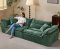 Hobestluk 104 Sectional Sofa Couches 3 Seater Modular Sofa Boneless Couch Cloud Couch with Removable Cushion Modular Sectional Couches for Living Room(Green)