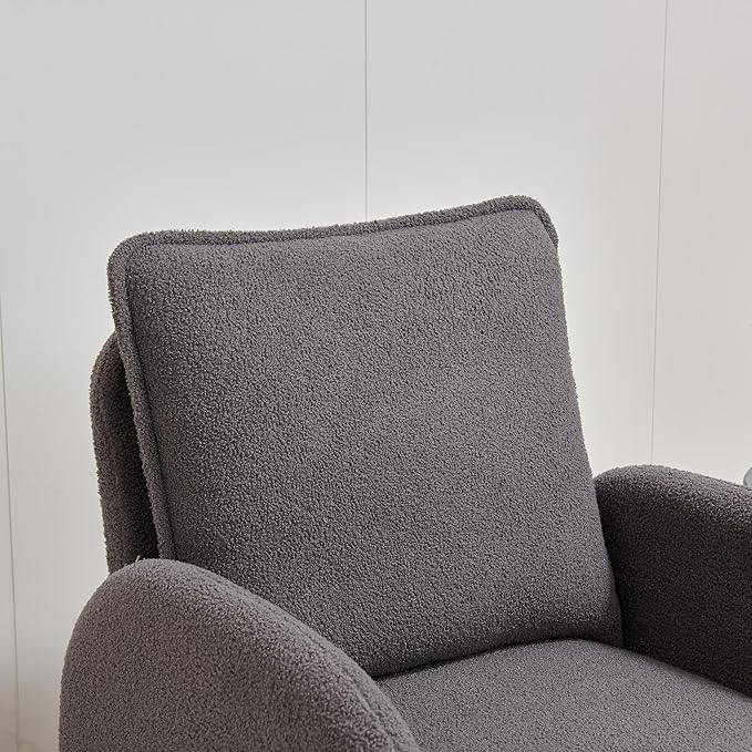 Modern Sherpa Upholstered Accent Chair Comfortable Living Room Armchair Lounge Chair for Bedroom and Office - Stylish and Ergonomic Design