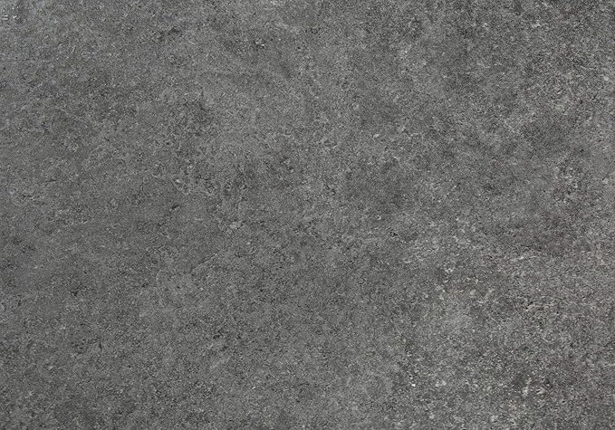 Penau Computer Desk for Home Office 48 Inch Grey Stone Look Laminate Surface Black Metal Base with Storage Shelves and 2 Cubbies Contemporary Modern Design