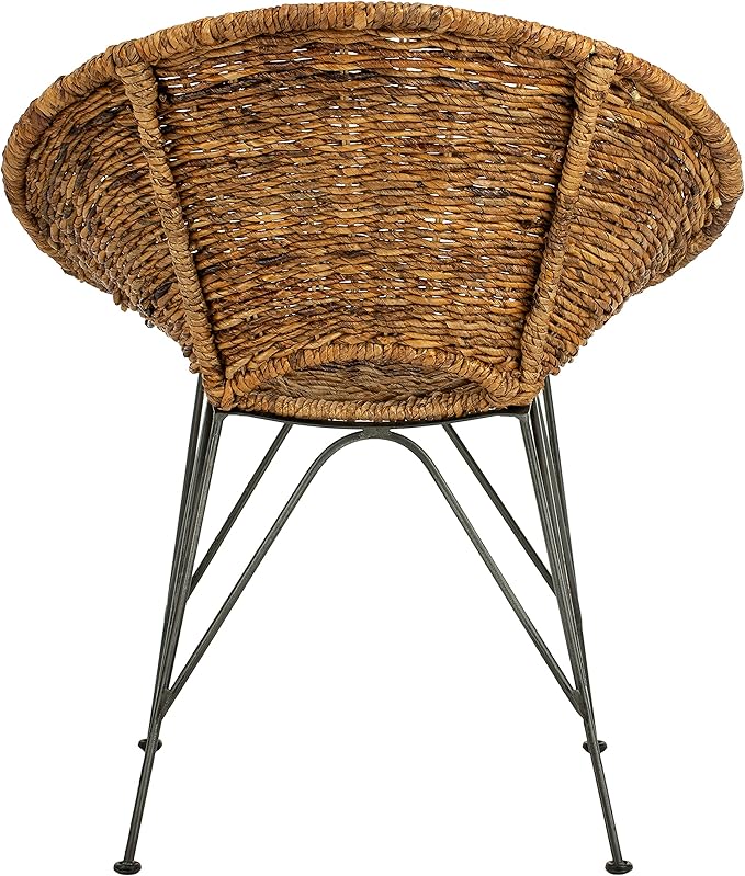 Safavieh Home Sierra Coastal Natural Rattan and Dark Steel Round Accent Chair