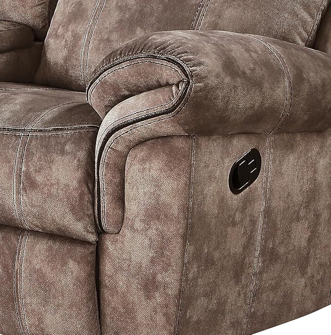 Acme Zubaida Reclining Loveseat with USB Dock and Console in Chocolate Velvet