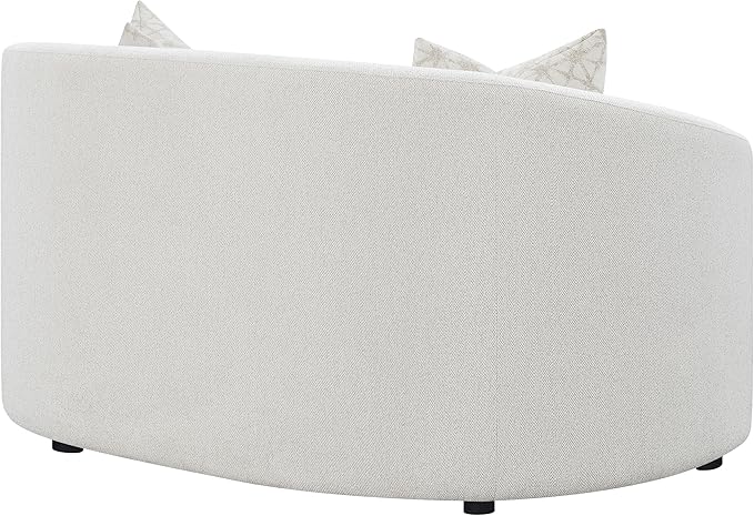 Coaster Home Furnishings - Rainn - Wood - Boucle Upholstered Loveseat with Sloped Arms and Accent Pillows - Living Room - Latte - 509172