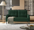 47'' Small Loveseat Sofa Comfy Corduroy Love Seat Couch for Small Spaces 2 Seater Sofa Office Couch with Solid Wood Legs for Living Room Bedroom Apartment (Emerald)