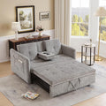 57.48 Convertible Sofa Bed with Cup Holder Pull Out Sleeper Sofa Bed with USB Charging Ports 3 in 1 Convertible Sleeper Sofa Bed for Living Room Apartment Bedroom RV Grey