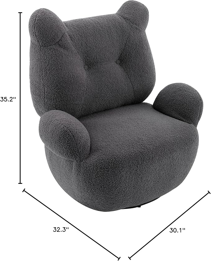 wivel Accent Chair Teddy Short Plush Particle Velvet Armchair360 Degree Swivel Barrel Chair for Living Room Hotel Bedroom Office Lounge