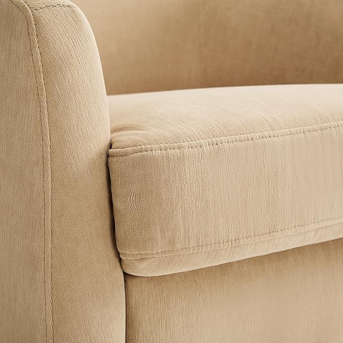 Swivel Barrel Accent Chair Round Chenille Fabric Living Room Arm Chairs Modern Upholstered Comfty Reading Nook Chairs for Bedroom Small Club Armchair Single Sofa Side Chair Coffee