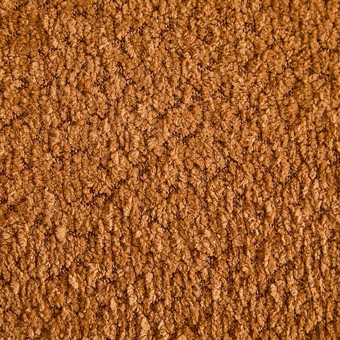 Christopher Knight Home Perla Chenille Upholstered 3 Seater Sofa Couch with Pillow Wooden Home Sofa Living Room Comfy Cloud Couch for Bedroom Apartment Home Office Brownish Orange