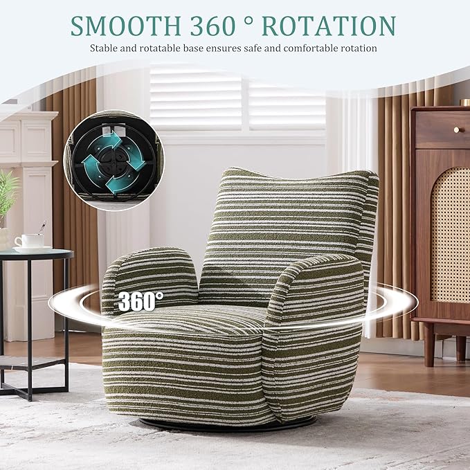 ERYE 360° Swivel Chair Modern Leisure Swivel Armchair for Living Room Bedroom