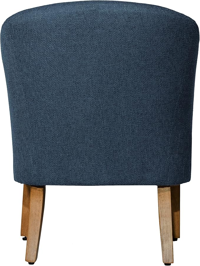 HomePop Barrel Shaped Accent ChairArm Rest WOOD AND POLYESTERBlue Medium