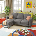 YESHOMY Couches for Living Room Sofa with Movable Ottoman Small Couch with Reversible Chaise and Side Pockets L Shaped Couch for Small Space Apartment (Corduroy Grey)