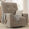 GarveeHome Recliner Chairs Swivel Rocker Recliner Glider Recliner Nursery Chair 360 Swivel Glider Rocking Chair for Living Room Bedroom Office RV Small Spaces Corduroy Brown