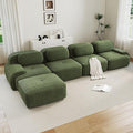 153 Foam Compressed Cloud Sofa28 Feep Seat Pet-Friendly Corduroy Oversize Sectional Couch with Movable Ottoman 4 Seater Modular Cloud Couch for Living Rooms Apartments Leisure RoomsGreen