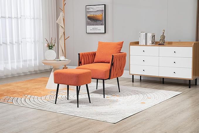 Velvet Accent Chair Modern Upholstered Armchair Tufted Chair with Metal Frame Single Leisure Chairs for Living Room Bedroom
