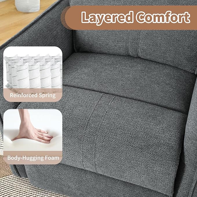 270° Power Swivel Rocker Recliner Chair for Adults – Electric Reclining Small Sofa Chair with Smooth Rocking &amp Rotation Comfortable Single Recliner for Living Room Bedroom (Dark Gray)