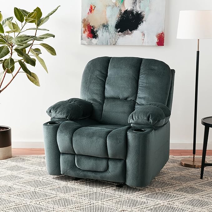 Christopher Knight Home Gannon Fabric Gliding Recliner Steel 38.5D x 42.5W x 41H in