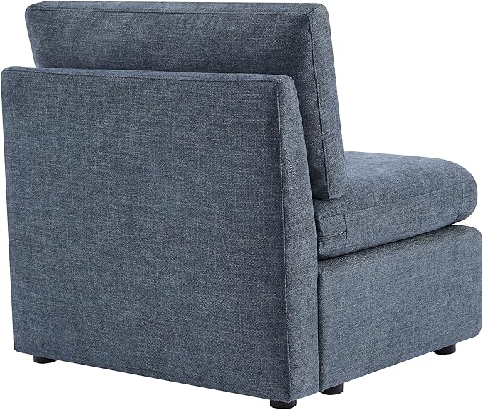 CHITA Modern Upholstered Middle Module for Modular SectionalSectional Sofa Couch Accent Armless Chair Blue