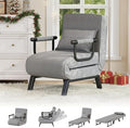 TYBOATLE Folding Chair Bed Comfy Convertible Sleeper Sofa 5 in 1 Folding Bed with 5-Position Adjustable Backrest &amp Pillow Floor Single Chairs Cozy Futon Chair for Small Spaces Office (Light G