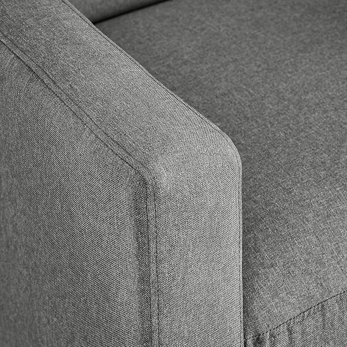 Topeakmart Mid-Century Modern Fabric Recliner Modern Tufted Reclining Single Sofa for Living Room Padded Cushion Home Theater Seat Grey