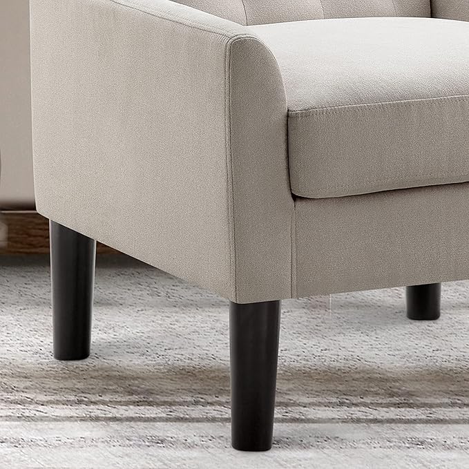 Rosevera Maci Accent ChairsMid Century Modern Armchair for Living Room Comfy Seat for Bedroom ApartmentEasy AssemblyNatural