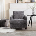 Modern Accent Chair 29'' W Comfy Chenille Tufted Lounge Armchair for Living Room Upholstered Mid Century Reading Nook Chairs Single Sofa Chair Solid Wood Frame (Grey)