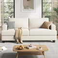 84 Inch Sofa with Extra Deep Seats Oversize Linen Fabric 2 Seater Sofa for Living RoomModern Couch and Loveseat Comfy Armrests and Seats and Backrests Easy Installation Ivory