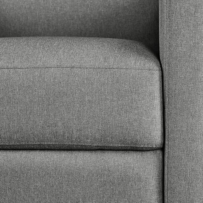 Topeakmart Mid-Century Modern Fabric Recliner Modern Tufted Reclining Single Sofa for Living Room Padded Cushion Home Theater Seat Grey