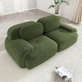 Modular Sectional Sofa Boneless Couch Corduroy Cloud Couch Modern Deep Seat Sectional Couches for Living Room 82 Loveseat Apartment Sofa Small Couches for Small Spaces No Assembly(Green)