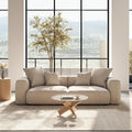 Modular Sectional Sofa 102.36inch Loveseat Sofa Corduroy Fabric Upholstered Couch with 4 Pillows Beige Sofa Couches for Living Room Office Apartment