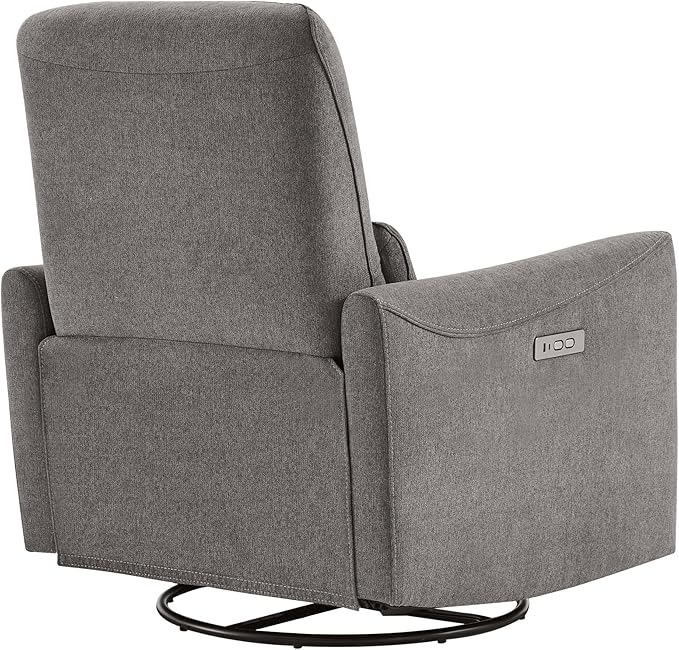 CHITA Power Recliner Chair Swivel Glider FSC Certified Fabric Living Room Reclining Sofa Chair with Lumbar Support Metal Grey