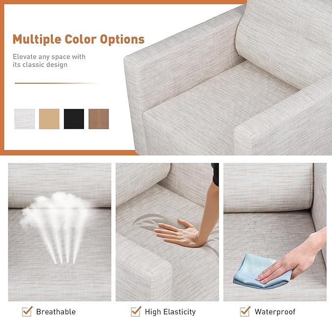 Modern Leather Accent Chair Set of 2 for Living Room Oversized Single Sofa Chair with Stainless Steel Frame Comfy Side chair with Wide Backrest and Armrests for bedroom Office Waiting Room White