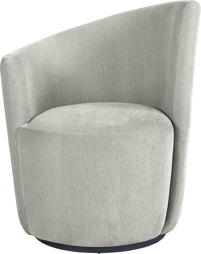 Coaster Home Furnishings - Nueva - Wood - Upholstered Swivel Accent Chair with Curved Backrest Cushioned Seat and Contemporary Style - Living Room - Dove Grey - 907527