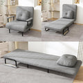 3 in 1 Sleeper Chair Bed Convertible Chair Bed Futon Sofa with Adjustable Backrest &amp Pillow Accent Chair for Apartment/Bedroom/Office (Gray)