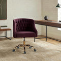 Velvet Office Chair with Gold Base Modern Cute Desk Chair Comfortable Adjustable Swivel Task Chair for Home Office Living Room Bedroom Vanity Study