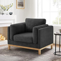 VANOMi 41.34 Oversized Accent Chair Upholstered Armchair with Solid Wood Legs Living Room Chairs with Wide Armrest Pads Reading Chair for Bedrooms Apartments Living Rooms Offices（Dark Grey）