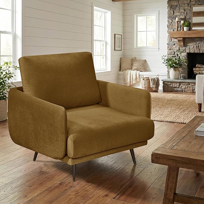 Oversized Accent Chair for Living Room Chairs Reading Arm Chair Comfy Modern Single Sofa Side Chairs with Metal Legs &amp Soft Cushion for Bedroom Waiting Room