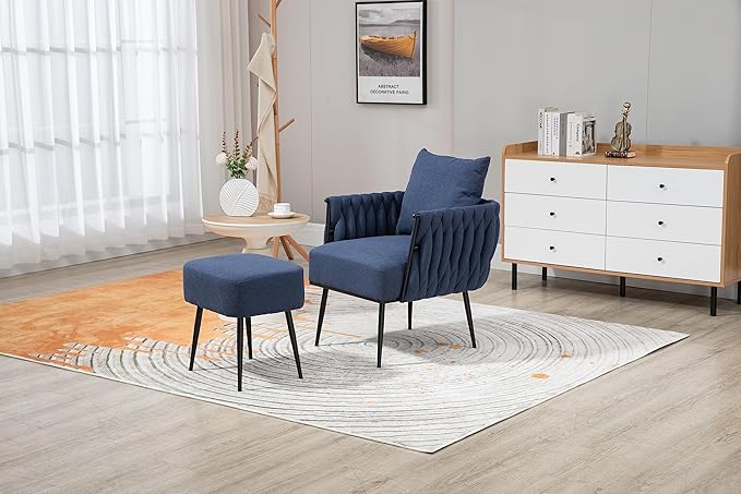 Velvet Accent Chair Modern Upholstered Armchair Tufted Chair with Metal Frame Single Leisure Chairs for Living Room Bedroom
