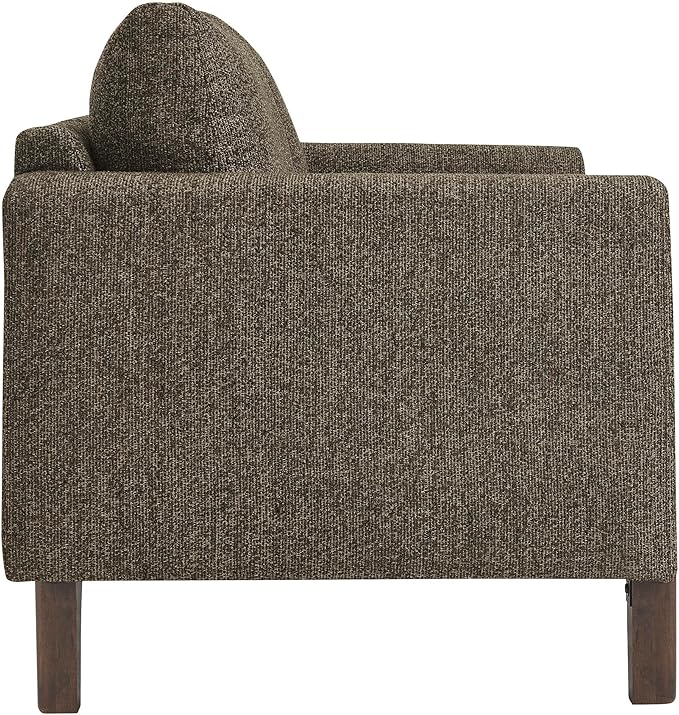 Modway Hawken 54 Inch Boucle Loveseat in Antique Espresso with Wood Legs – Mid-Century Modern Small Space 2-Seater Sofa for Living Room Bedroom or Office Lounge