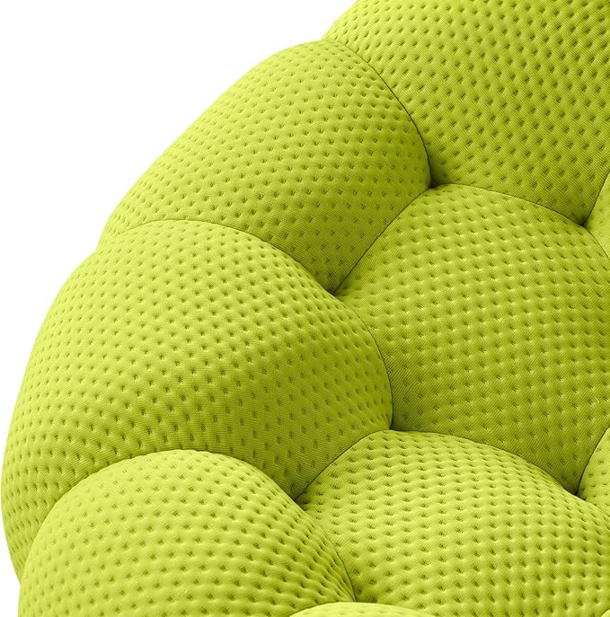 Bubble Couch 98.43'' Modern 3-Seater Modern Lazy Floor Couch Memory Foam Round Sofa 3D Honeycomb Shape Curved Sofas for Living Room Office Apartment (Lemon Green)