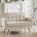 Rosevera Elena Contemporary Accent Armchair with Linen Upholstery Living Room Furniture Beige