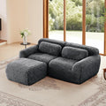 Boneless Couch Sectional Couches for Living Room 80.4'' L Shaped Modular Sectional Sofa with Ottoman Comfy Plush Cloud Boneless Loveseat Deep Seat Modular Couch for Small Spaces Dark Grey
