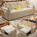 74'' Convertible Sofa Bed 2-in-1 Velvet Sleeper Sofa for Small Spaces Modern Loveseat &amp Guest Bed Apartment &amp Dorm Furniture Beige
