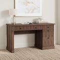 Garvee Fluted Home Office Desk Storage 54 in Modern Executive Desk with Charging Station Wooden Computer Writing Desk with File Cabinet &amp Drawers for Study Room (Brown 54.0”L x 21.6 in D x 30.0
