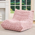 Bean Bag Chairs for Adults Giant Bean Bag Chair Memory Foam BeanBag Chair Bean Bag Sofa with Filler Faux Fur Fireside Beanbags Lazy Sofa for Living Room Bedroom Office (Pink Chevron Single)