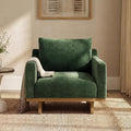 Christopher Knight Home Modern Minimalist Accent Chair with Solid Wood Frame Soft Cushions Spacious Seat Living Room Bedroom Reading Chair Green