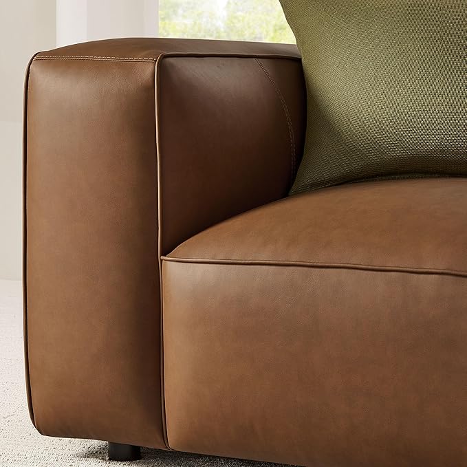 Auren Vegan Leather Modular Armchair in Coffee