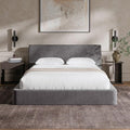 RECCI AirFrame Queen Bed Frame with Ergonomic Angled Foam Cushioned Headboard Minimalist Design Platform Bed Frame No Box Spring Needed Easy Assembly (Moon Grey)