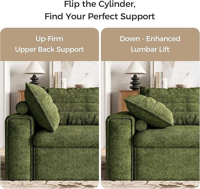 136 Modular Sectional Sofa with Deep Seat U-Shaped Cloud Couch for Living Room 4-Seater Boneless Sofa with 2 Ottomans Flexible Combination Modern Upholstery Sofa No Assembly Required Algae Green