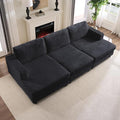 Mjkone 120 W Oversized Deep Seat Sofa Upholstered Corduroy 3 Seat Sofa Modular Sectional Couch with Wooden Frame Modern Sleeper Sofa Bed for Living Room Office Dark Grey